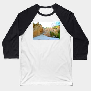 View at the Lame Rosse with rugged features, greenery and gravel Baseball T-Shirt